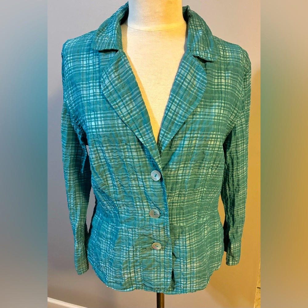 Cut Loose Blue Blazer Tailored Notched Lapels